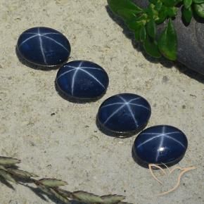 Pedras preciosas de Safira estrela Azul profundo natural de 3.80 ct, oval, Opaco
