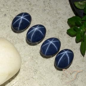 Pedras preciosas de Safira estrela Azul escuro natural de 3.62 ct, oval, Opaco