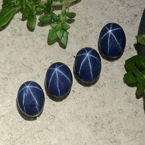 4.61ctw Natural Azul profundo Safira estrela, oval, Opaco