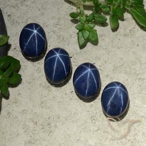 Pedras preciosas de Safira estrela Azul profundo natural de 4.61 ct, oval, Opaco