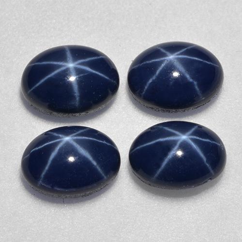 Pedras preciosas de Safira Estrela Azul profundo natural de 6.13 ct, Corte Oval, Opaco