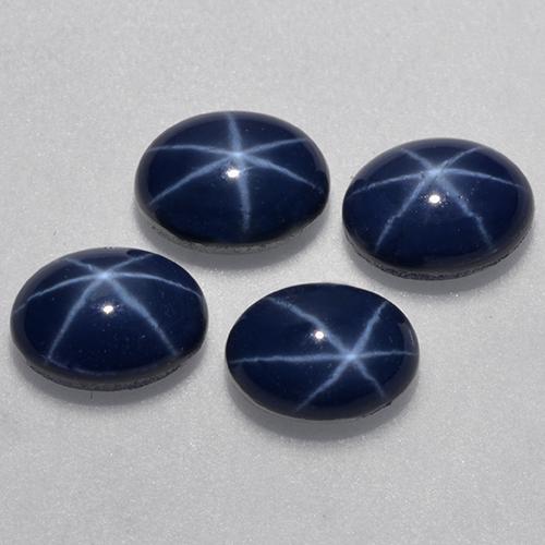 Pedras preciosas de Safira Estrela Azul profundo natural de 6.13 ct, Corte Oval, Opaco