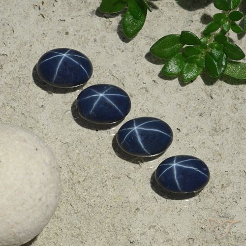 4.57ctw Natural Azul profundo Safira estrela, oval, Opaco