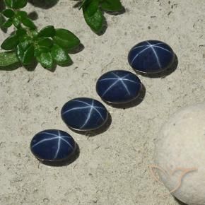 Pedras preciosas de Safira estrela Azul profundo natural de 4.57 ct, oval, Opaco
