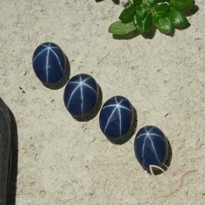 Pedras preciosas de Safira estrela Azul profundo natural de 4.05 ct, oval, Opaco