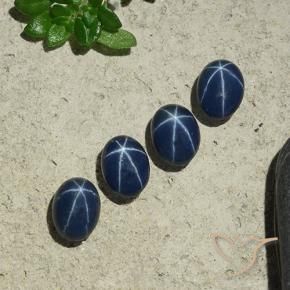 Pedras preciosas de Safira estrela Azul profundo natural de 4.05 ct, oval, Opaco
