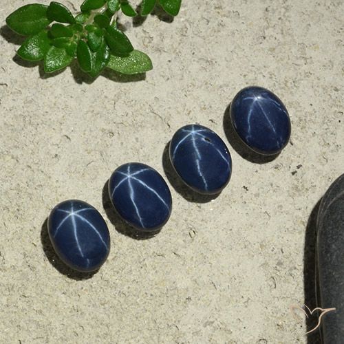 4.17ctw Natural Azul marinho profundo Safira estrela, oval, Opaco