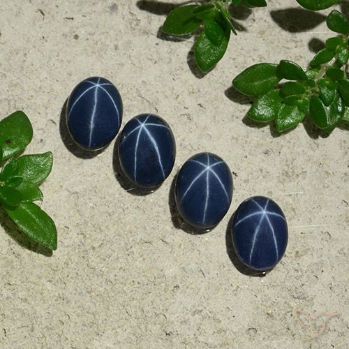 3.45ctw Natural Azul profundo Safira estrela, oval, Opaco