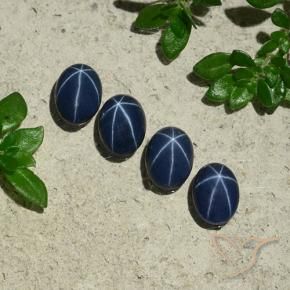 Pedras preciosas de Safira estrela Azul profundo natural de 3.45 ct, oval, Opaco