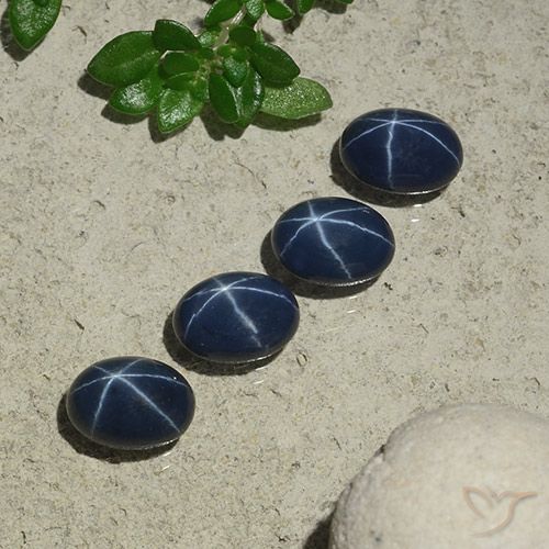 4.60ctw Natural Azul profundo Safira estrela, oval, Opaco