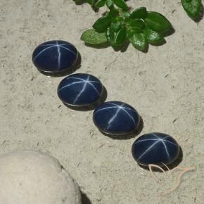 Pedras preciosas de Safira estrela Azul profundo natural de 4.60 ct, oval, Opaco