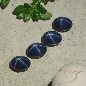 Pedras preciosas de Safira estrela Azul profundo natural de 4.60 ct, oval, Opaco