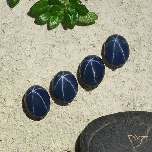 3.86ctw Natural Azul profundo Safira estrela, oval, Opaco