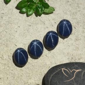 Pedras preciosas de Safira estrela Azul profundo natural de 3.86 ct, oval, Opaco