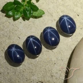 Pedras preciosas de Safira estrela Azul profundo natural de 6.26 ct, oval, Opaco
