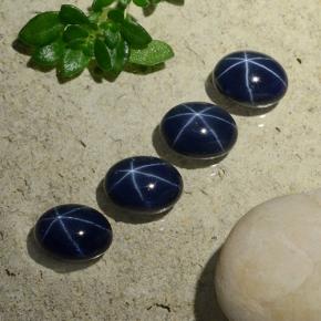 Pedras preciosas de safira estrela azul natural de 5,37 ct, corte oval, opaco