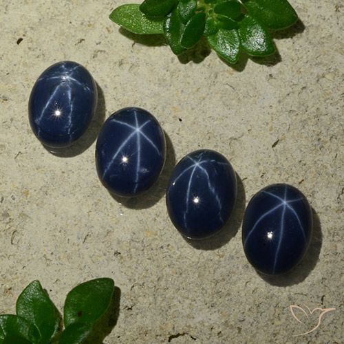 4.08ctw Natural Azul escuro Safira estrela, oval, Opaco