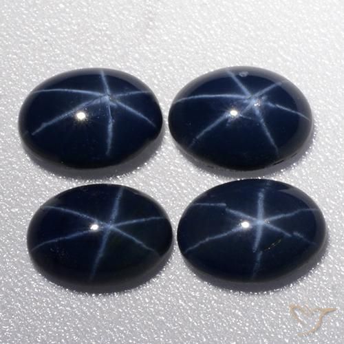 4.29ctw Natural Azul profundo Safira estrela, oval, Opaco
