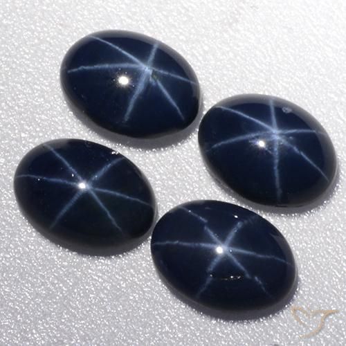 Pedras preciosas de Safira estrela Azul profundo natural de 4.29 ct, oval, Opaco