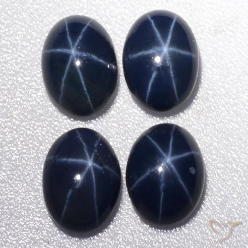 Pedras preciosas de Safira estrela Azul profundo natural de 4.29 ct, oval, Opaco