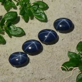 Pedras preciosas de Safira estrela Azul escuro natural de 3.82 ct, oval, Opaco