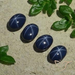 Pedras preciosas de safira estrela azul natural de 5,24 ct, corte oval, opaco
