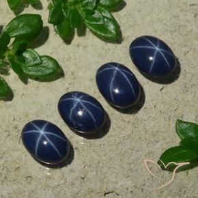 Pedras preciosas de safira estrela azul natural de 5,24 ct, corte oval, opaco