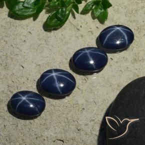 Pedras preciosas de Safira estrela Azul escuro natural de 3.34 ct, oval, Opaco