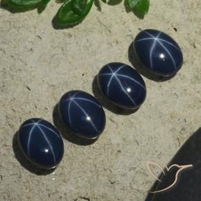 Pedras preciosas de Safira estrela Azul profundo natural de 5.37 ct, oval, Opaco