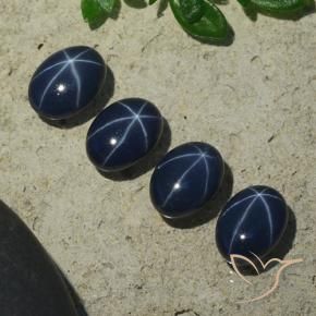 Pedras preciosas de Safira estrela Azul profundo natural de 5.37 ct, oval, Opaco