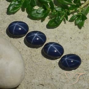 Pedras preciosas de Safira estrela Azul profundo natural de 4.95 ct, oval, Opaco