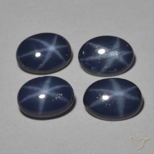 3.73ctw Natural Azul escuro Safira estrela, oval, Opaco