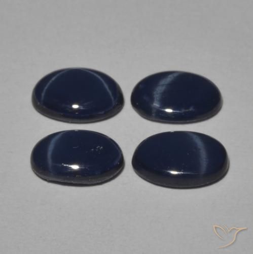 Pedras preciosas de Safira estrela Azul escuro natural de 3.73 ct, oval, Opaco