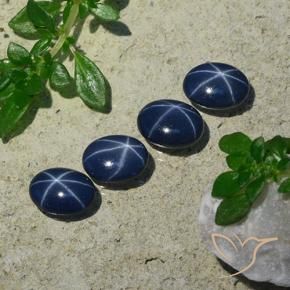 Pedras preciosas de Safira estrela Azul profundo natural de 4.08 ct, oval, Opaco