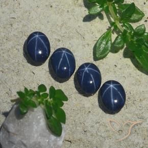 Pedras preciosas de Safira estrela Azul escuro natural de 3.24 ct, oval, Opaco