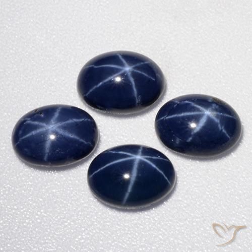 5.13ctw Natural Azul profundo Safira estrela, oval, Opaco