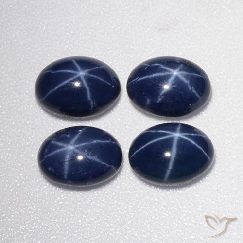 Pedras preciosas de Safira estrela Azul profundo natural de 5.13 ct, oval, Opaco