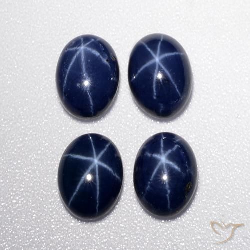 Pedras preciosas de Safira estrela Azul profundo natural de 5.13 ct, oval, Opaco