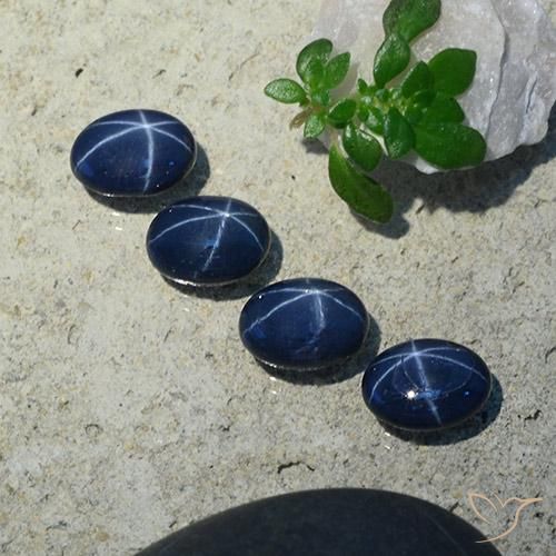 Pedras preciosas de Safira estrela Azul profundo natural de 4.71 ct, oval, Opaco