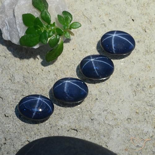 Pedras preciosas de Safira estrela Azul profundo natural de 4.71 ct, oval, Opaco