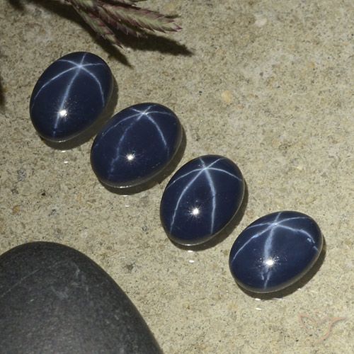 4.29ctw Natural Azul escuro Safira estrela, oval, Opaco