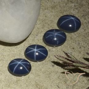 Pedras preciosas de safira estrela azul natural de 3,02 ct, corte oval, opaco