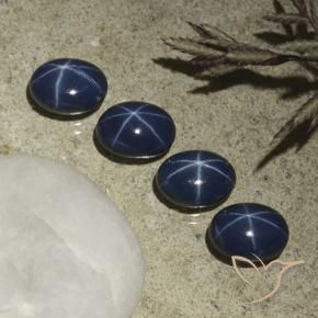 Pedras preciosas de Safira estrela Azul profundo natural de 5.26 ct, oval, Opaco