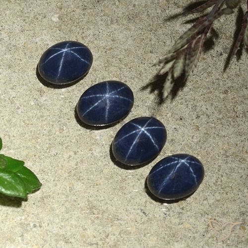 5.60ctw Natural Azul escuro Safira estrela, oval, Opaco