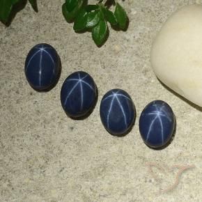 Pedras preciosas de Safira estrela Azul profundo natural de 4.27 ct, oval, Opaco
