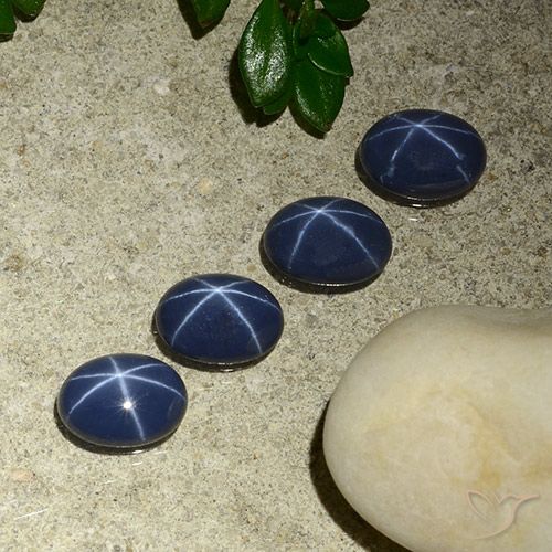 3.43ctw Natural Azul profundo Safira estrela, oval, Opaco