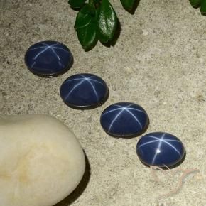 Pedras preciosas de Safira estrela Azul profundo natural de 3.43 ct, oval, Opaco