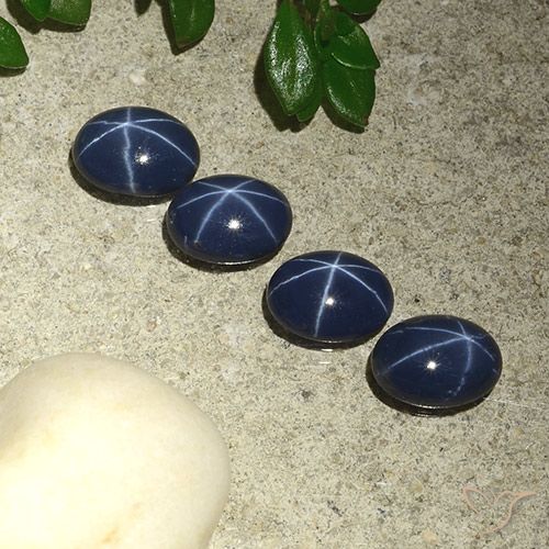 3.91ctw Natural Azul profundo Safira estrela, oval, Opaco