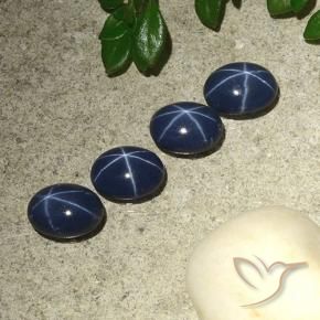 Pedras preciosas de Safira estrela Azul profundo natural de 3.91 ct, oval, Opaco