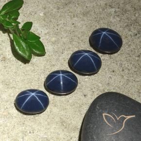 Pedras preciosas de Safira estrela Azul marinho profundo natural de 4.52 ct, oval, Opaco